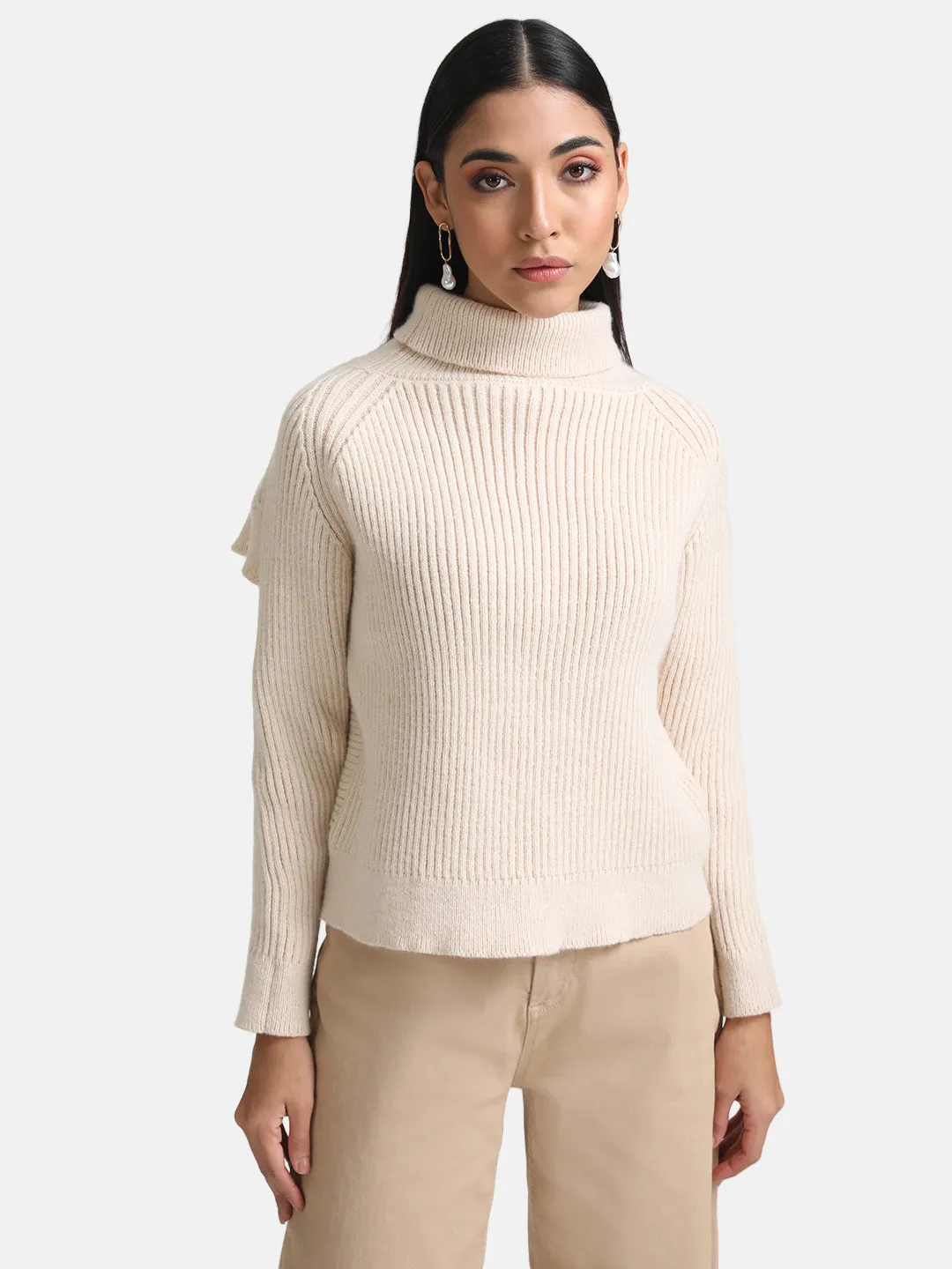 Reversible Wrap High Neck Pullover