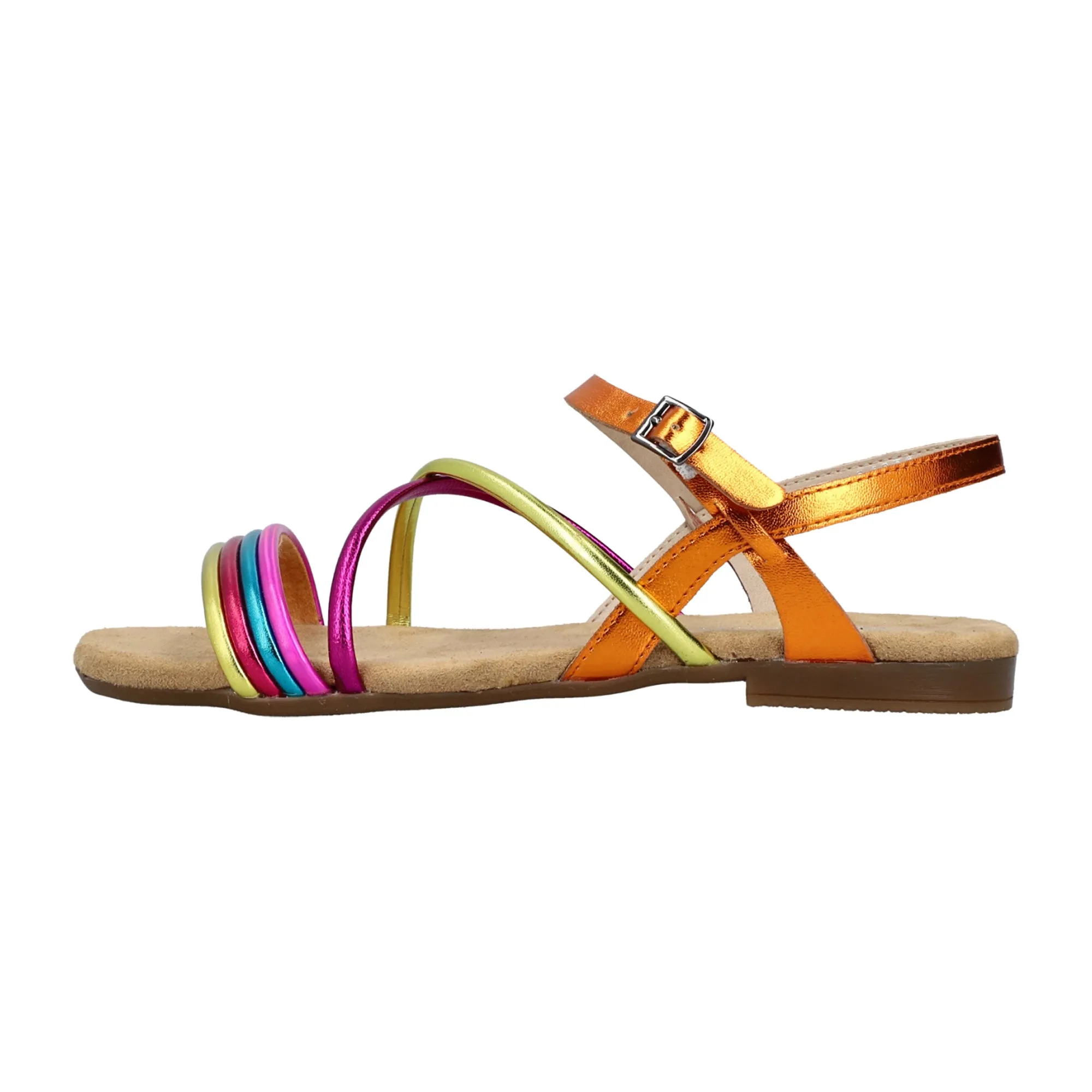 Rieker FSK Women's Colorful Sandals Synthetic Leather Flat Sole