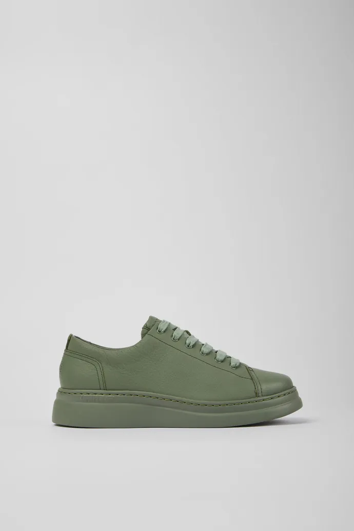 Runner Up Green leather sneakers for women