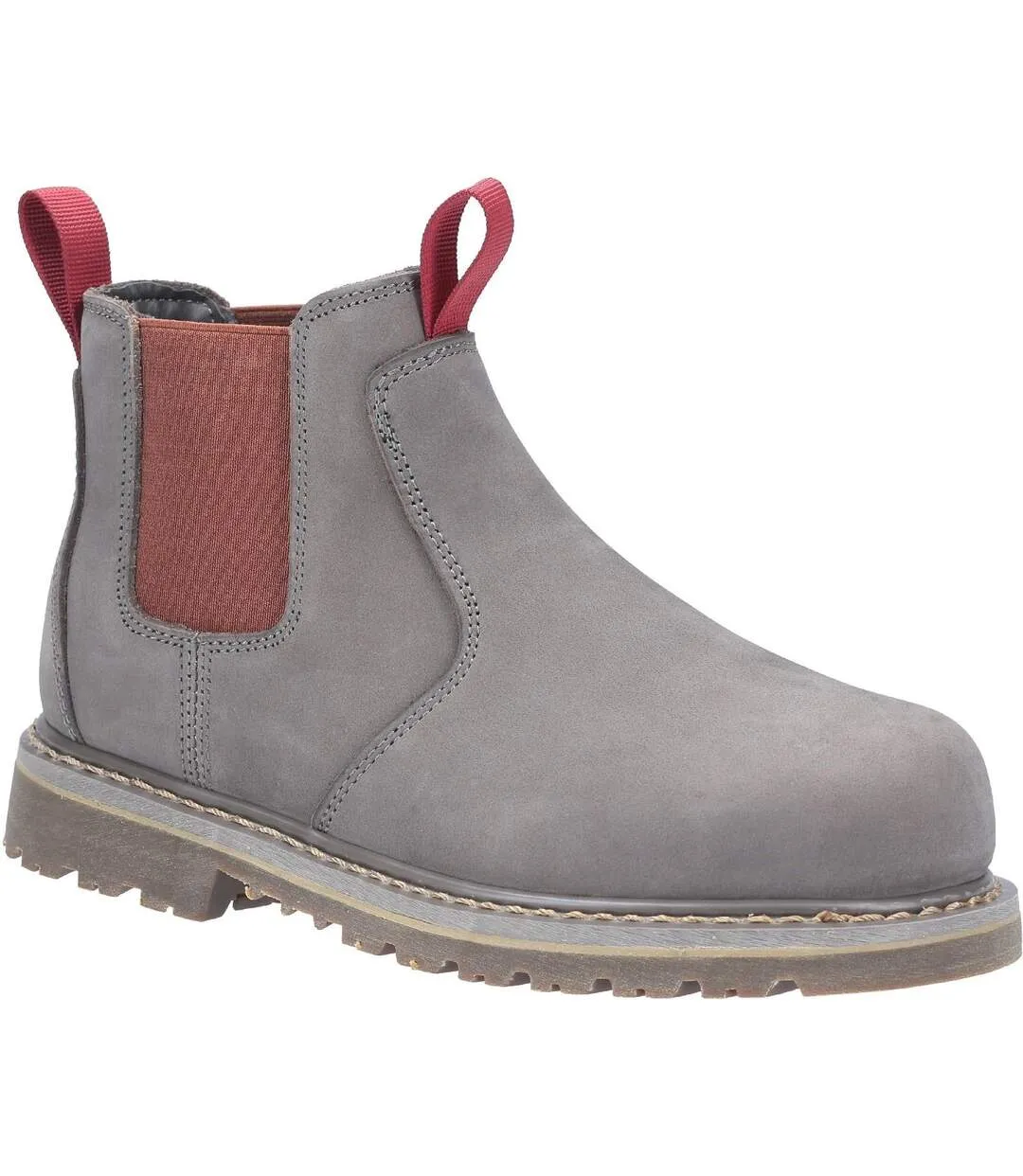 Safety womens/ladies as106 sarah slip on leather safety boot grey Amblers