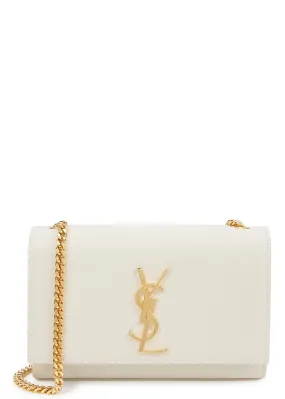 SAINT LAURENT Kate small white leather shoulder bag -                         -                     -                