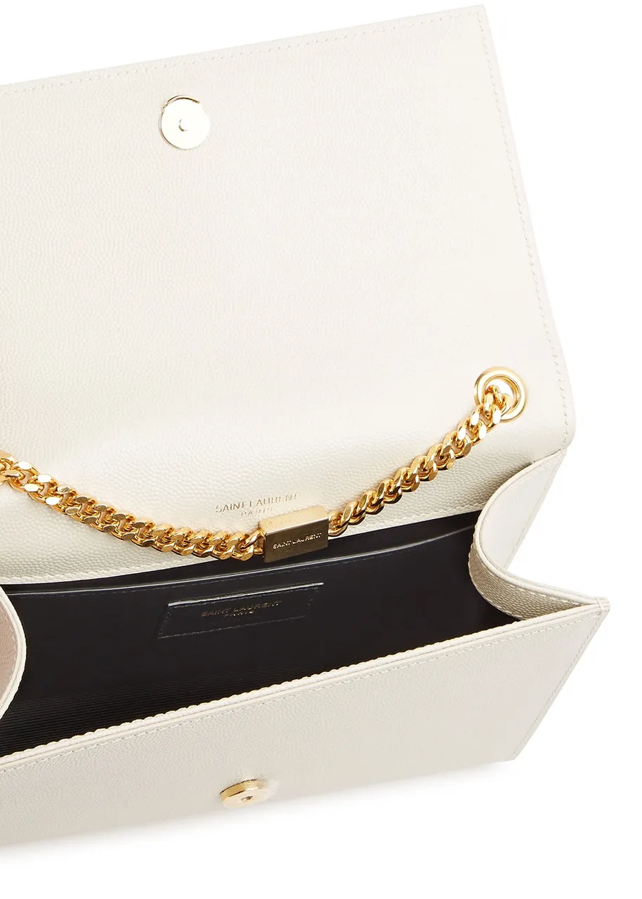 SAINT LAURENT Kate small white leather shoulder bag -                         -                     -                