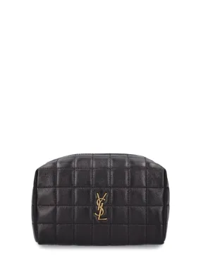 Saint Laurent   Small Cassandre leather makeup bag 