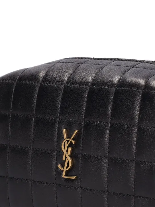 Saint Laurent   Small Cassandre leather makeup bag 