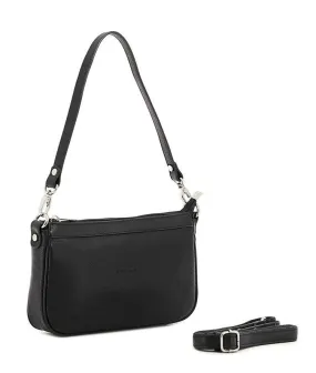 Shoulder bag with 1 handle in black cowhide 462348