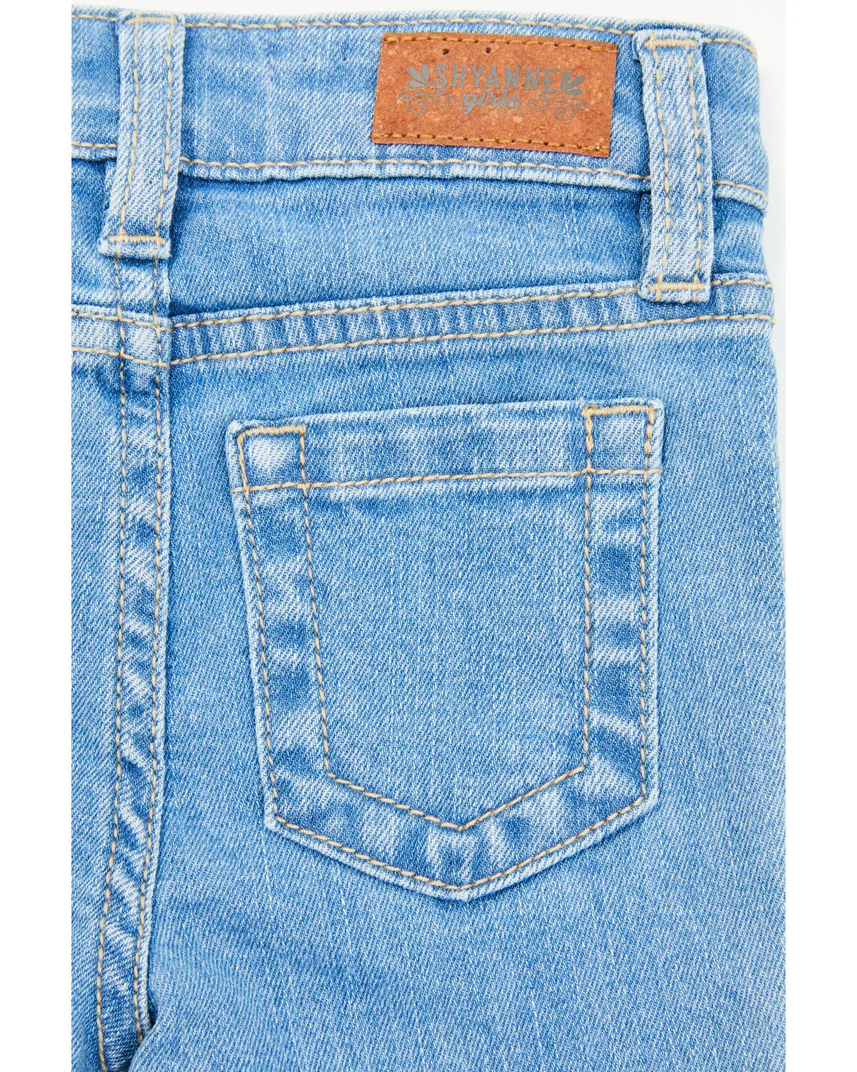 Shyanne Toddler Girls' Medium Wash Seraphina Blocked Stretch Denim Jeans