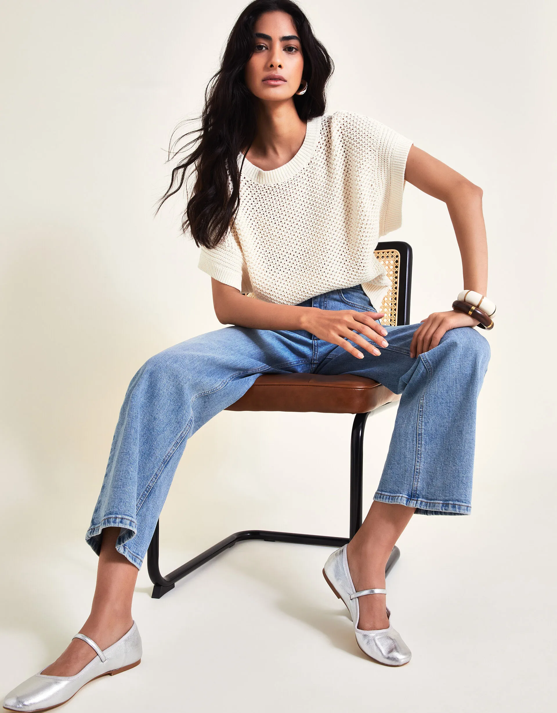 Sia Short Sleeve Jumper Ivory