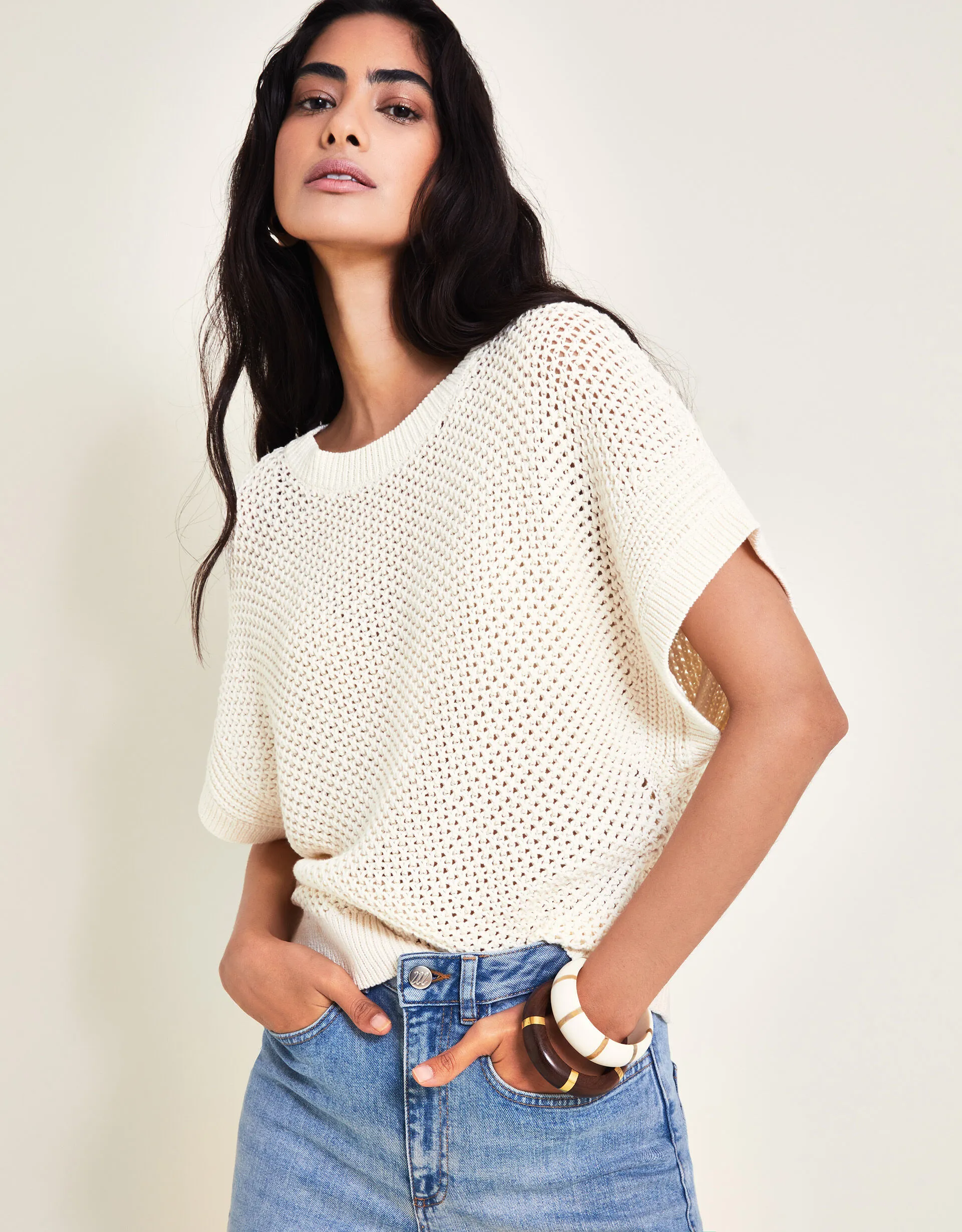 Sia Short Sleeve Jumper Ivory