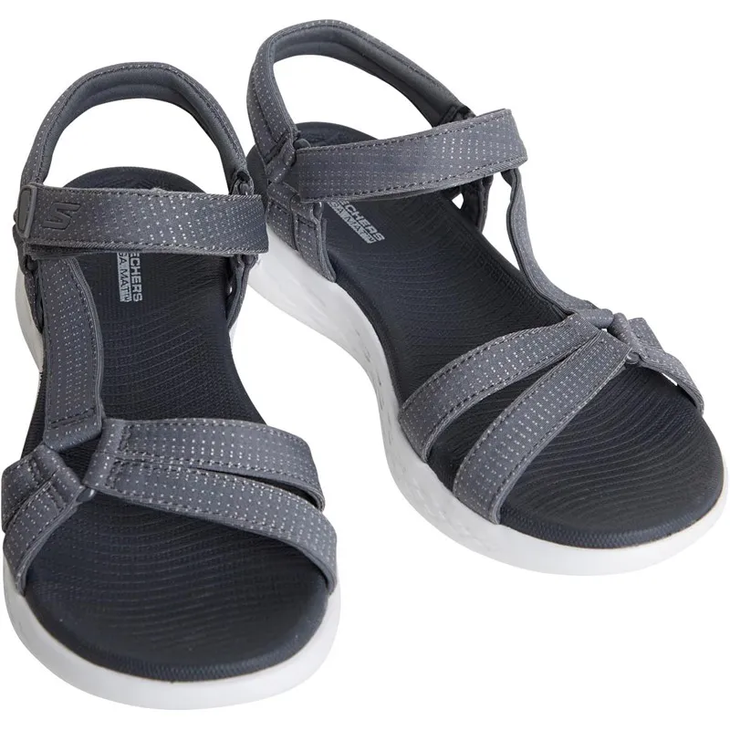 SKECHERS Womens On The Go 600 Brilliancy Sandals Charcoal