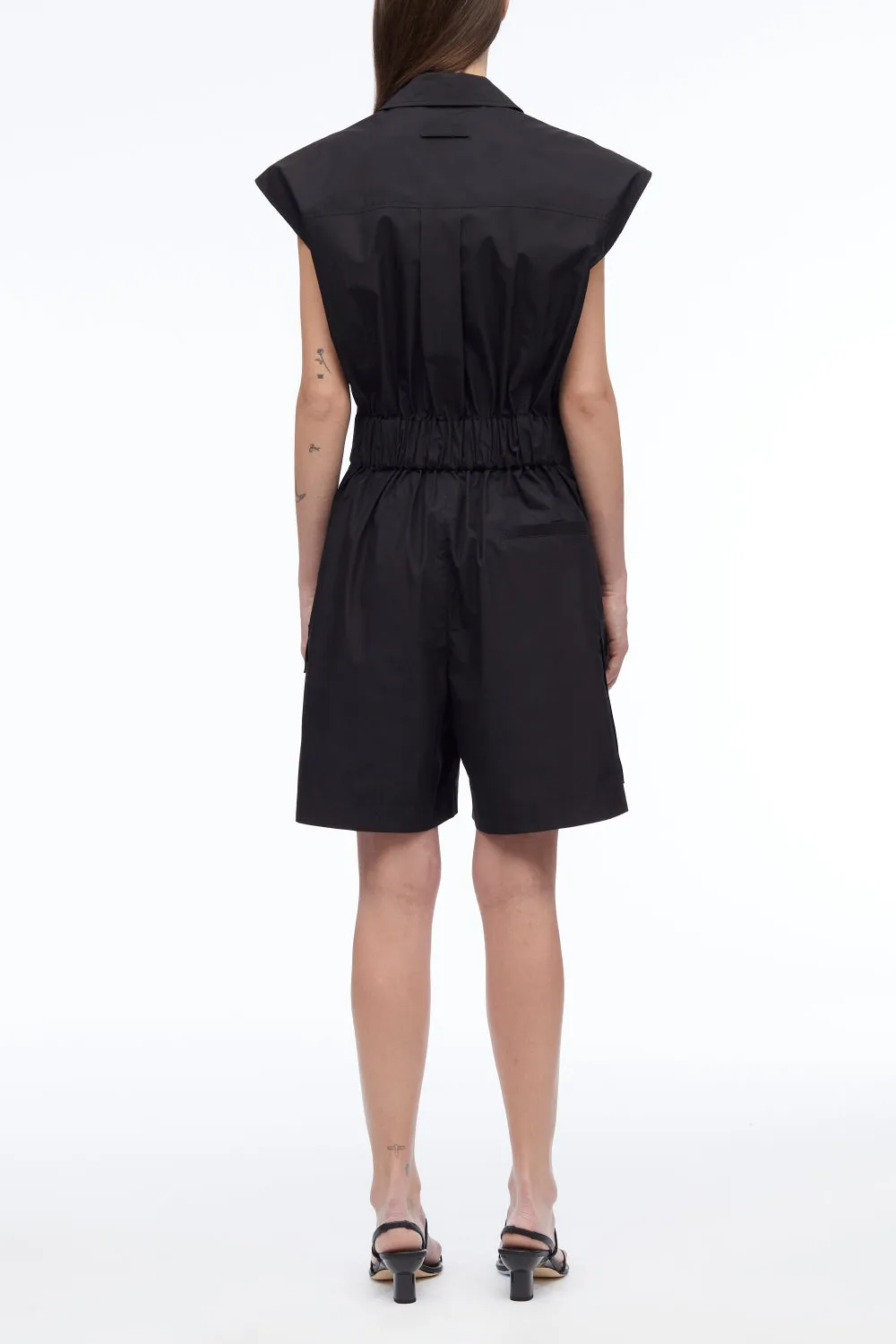 Sleeveless Utility Collared Romper