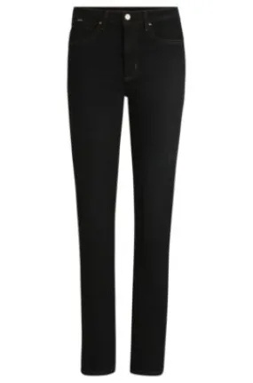 Slim-fit jeans in black stretch denim