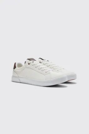 Smart Faux Leather Trainers | boohooMAN UK