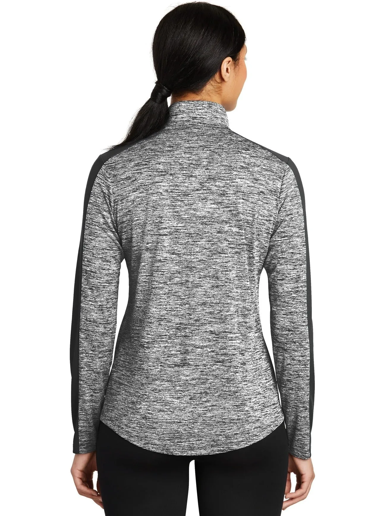 Sport-TekLadies PosiChargeElectric Heather Colorblock 1/4-Zip Pullover