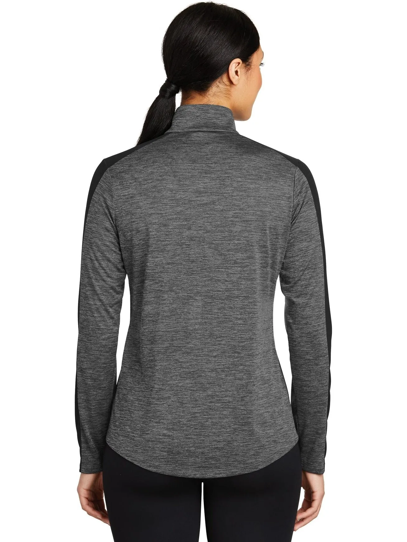 Sport-TekLadies PosiChargeElectric Heather Colorblock 1/4-Zip Pullover