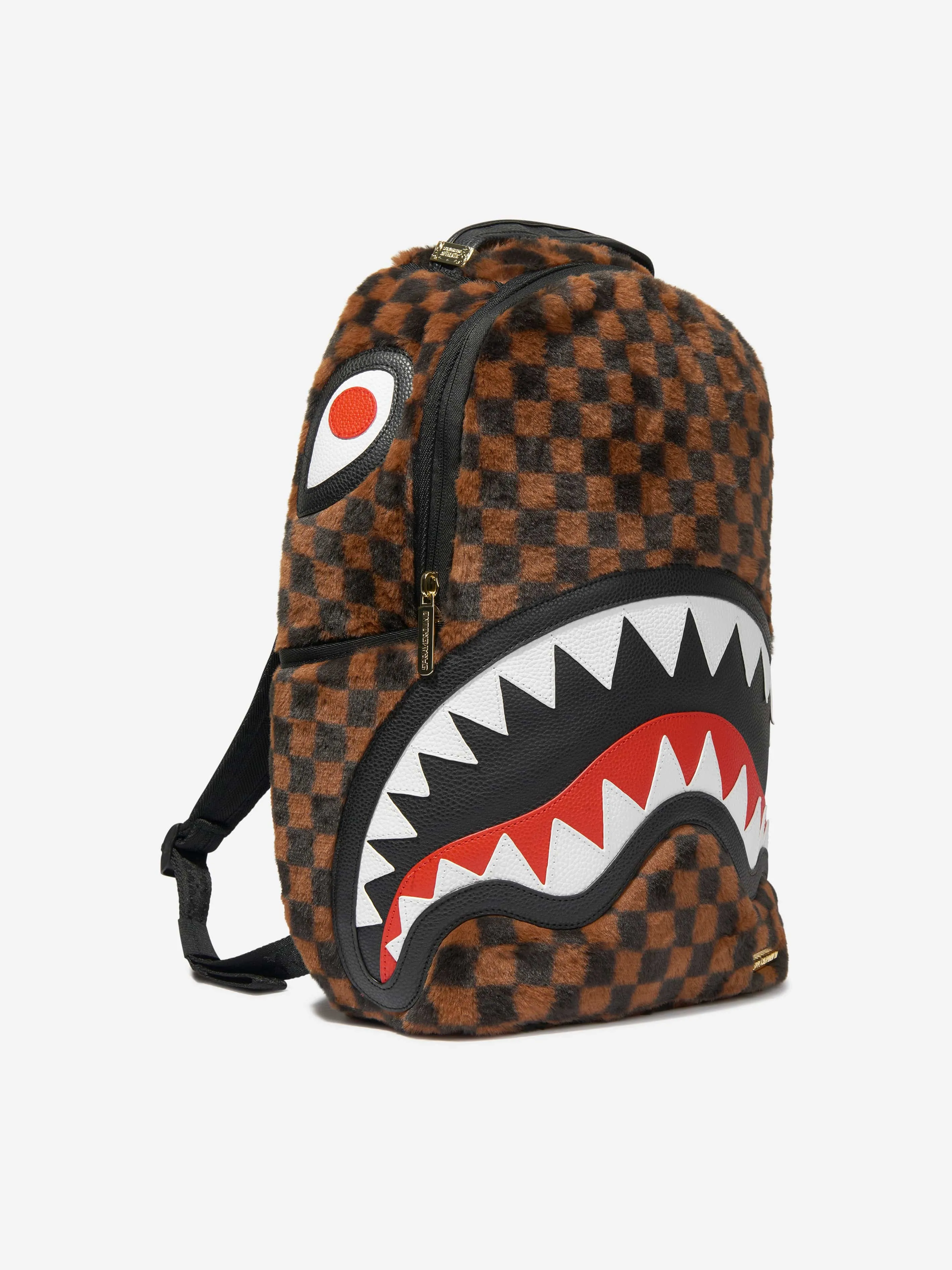 Sprayground Kids Fur Sharks In Paris Backpack in Brown