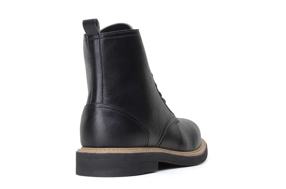 'Standard' classic lace-up boot in high-quality vegan leather by Brave Gentleman - black