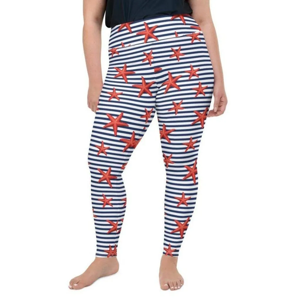 Starfish Stripe Plus Size Leggings