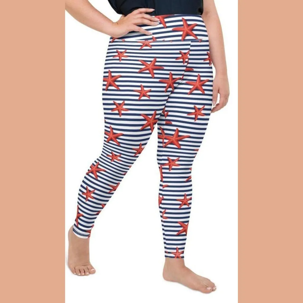 Starfish Stripe Plus Size Leggings