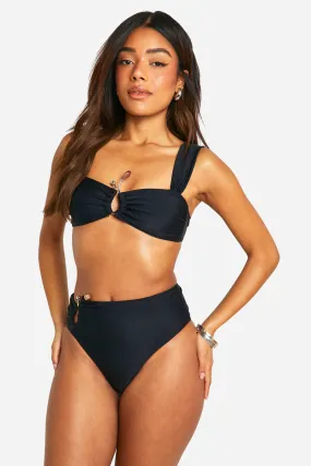 Stone Trim High Waisted Bikini Brief