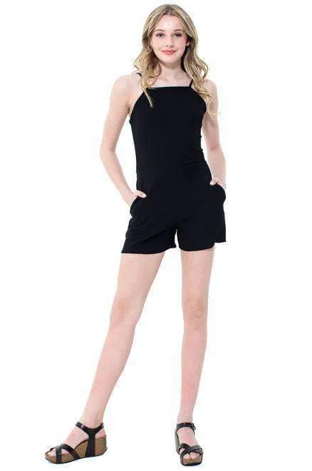 Strap Romper Black