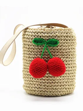 Sweet As Cherry Straw Handbag