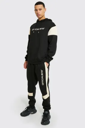 Tall Official Man Colour Block Tracksuit | boohooMAN UK