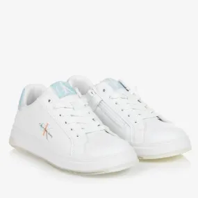 Teen Girls White Lace Up Trainers