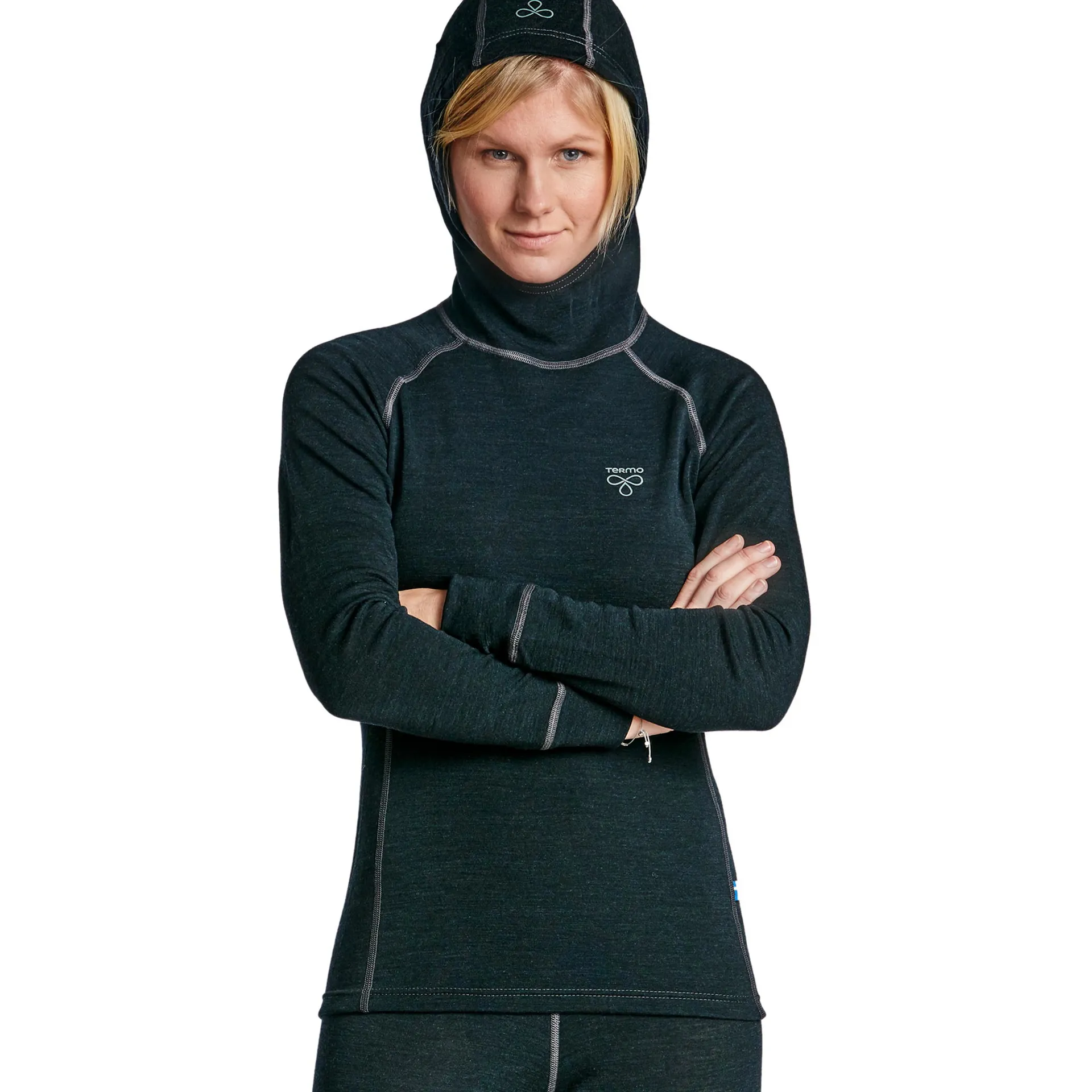 Termo Women's Wool Light Hoodie Anthracite Melange | Buy Termo Women's Wool Light Hoodie Anthracite Melange here | Out