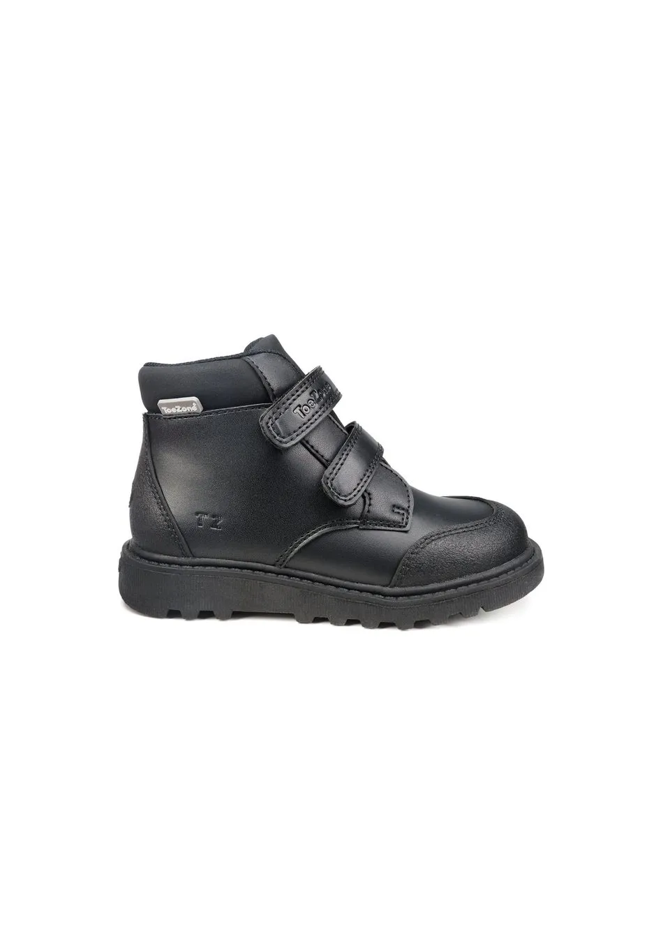 ToeZone Boys Black Felix Easy Fastening School Boot (Younger 8- Older 3)