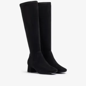 Unisa Lapes Black Suede high boot with side zip