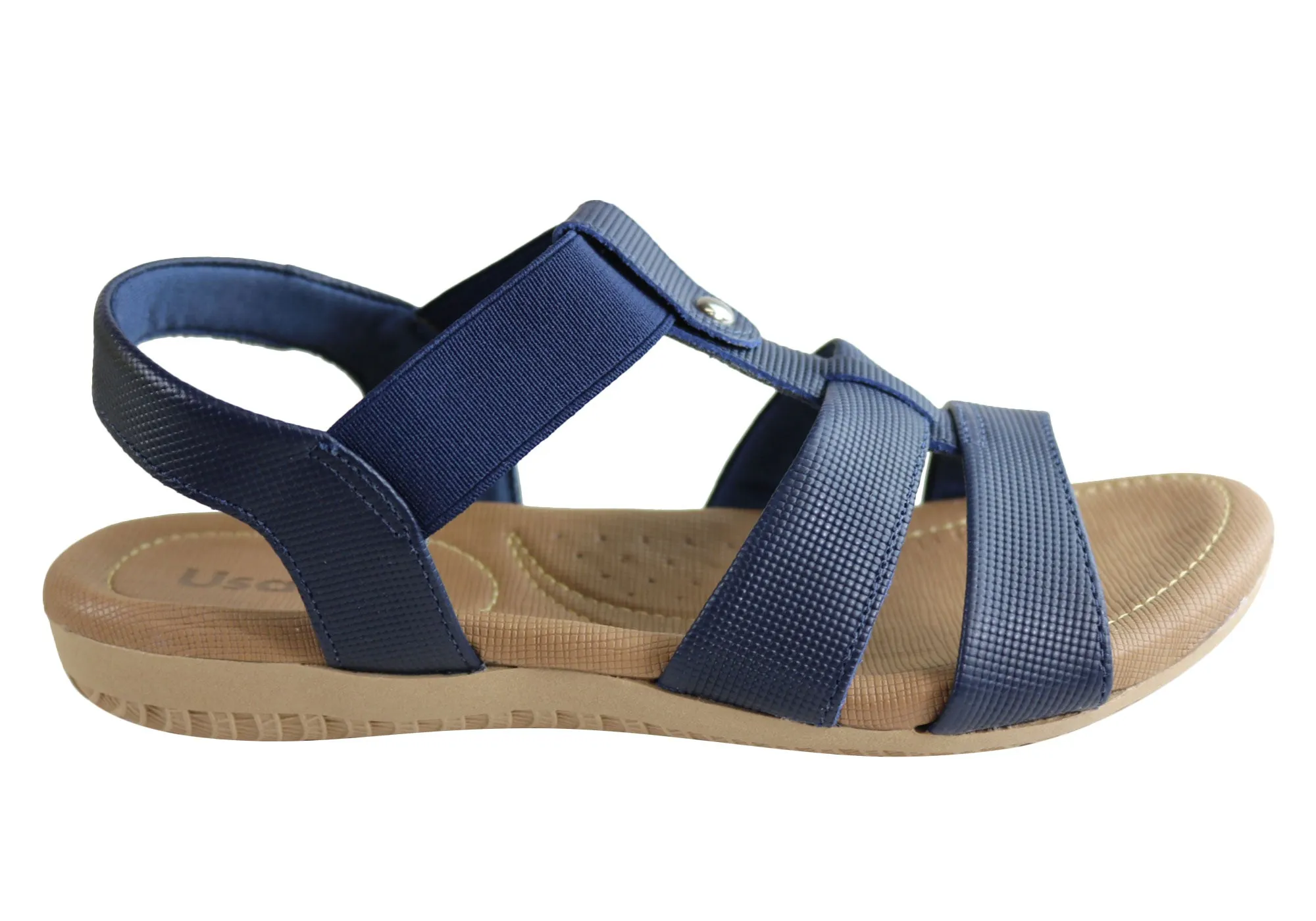 Usaflex Ventura Womens Comfy Cushioned Leather Sandals Made In Brazil