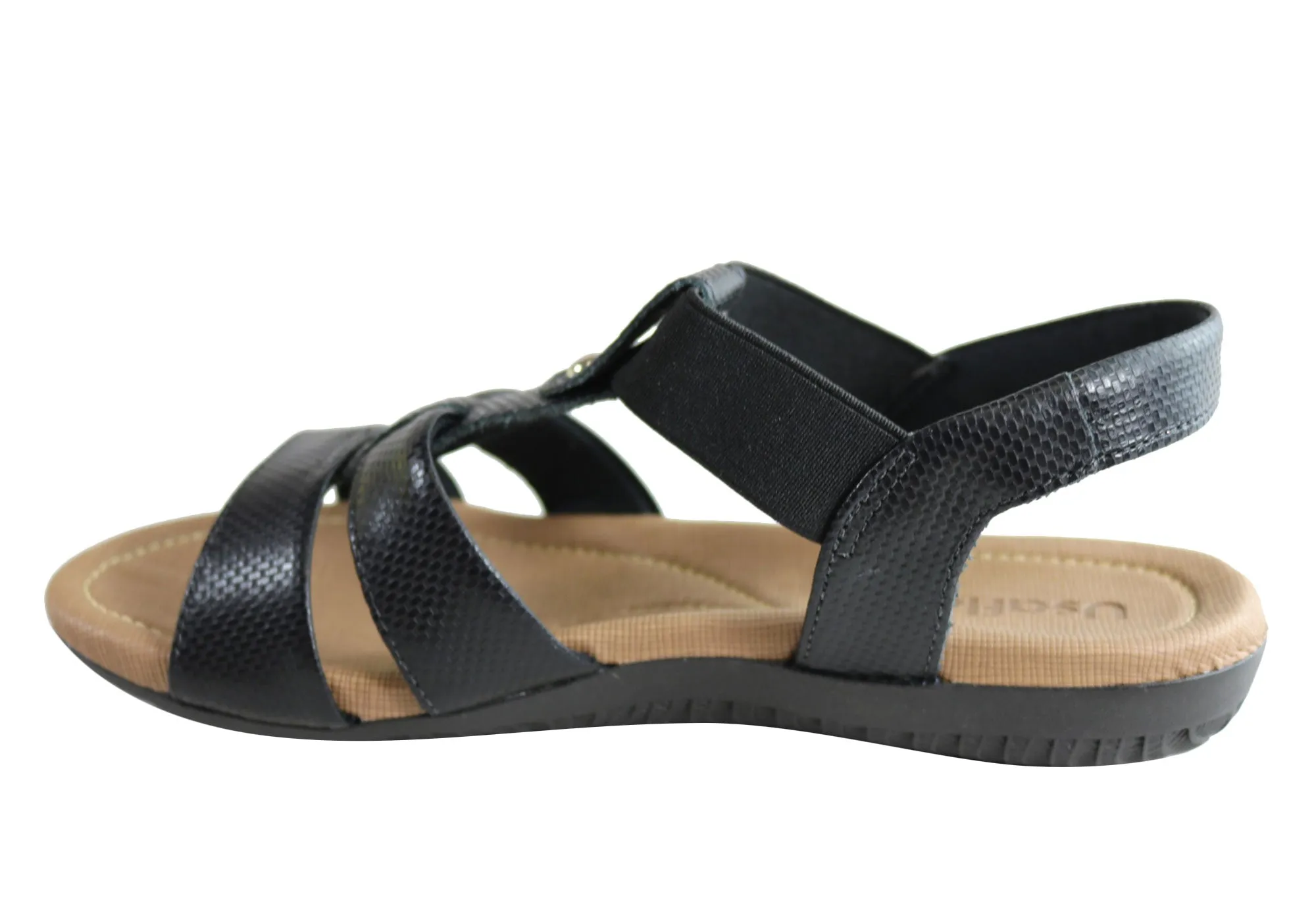 Usaflex Ventura Womens Comfy Cushioned Leather Sandals Made In Brazil