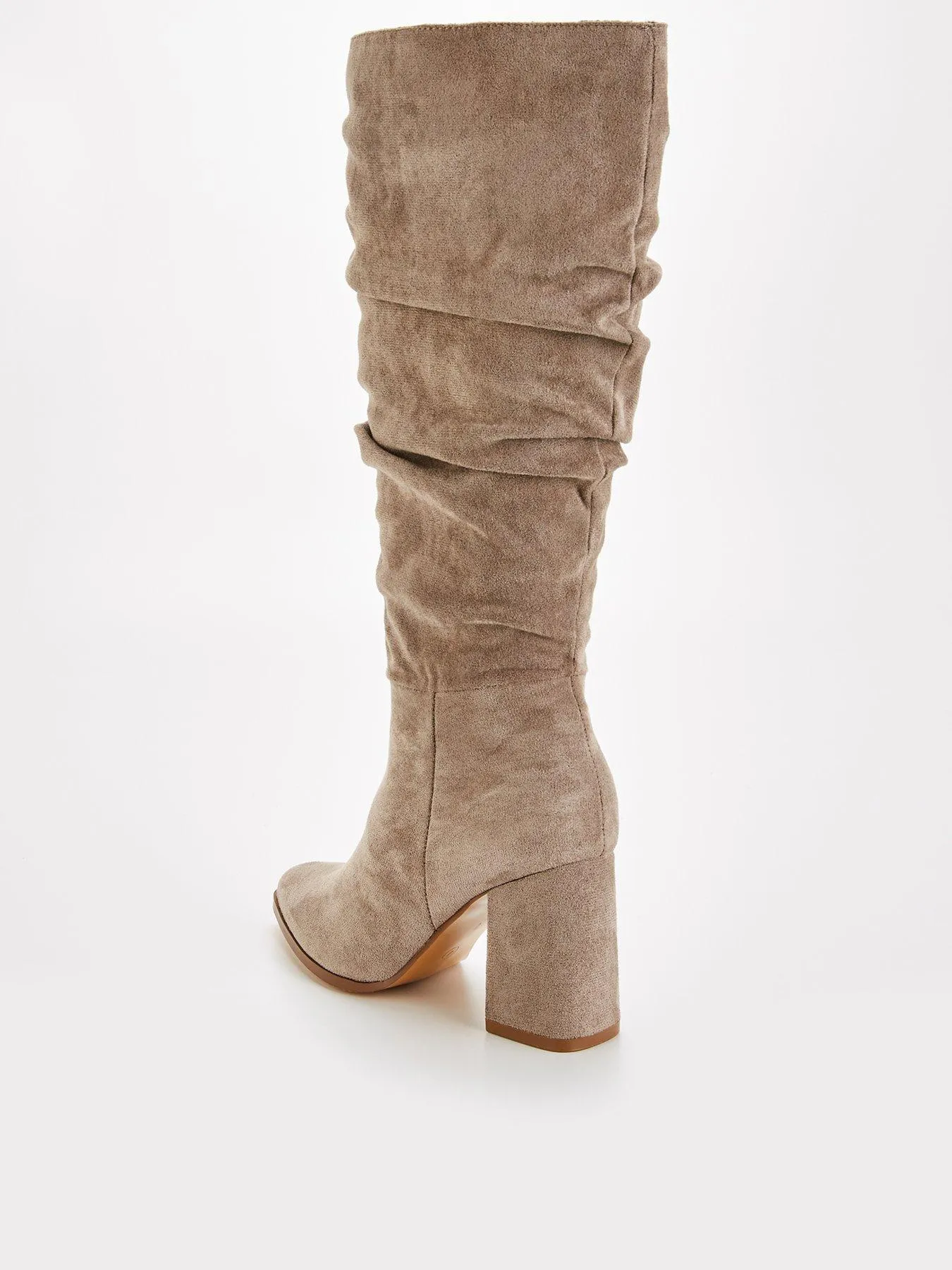 V by Very Standard Fit Knee High Slouch Boot With Wider Fitting Calf - Grey