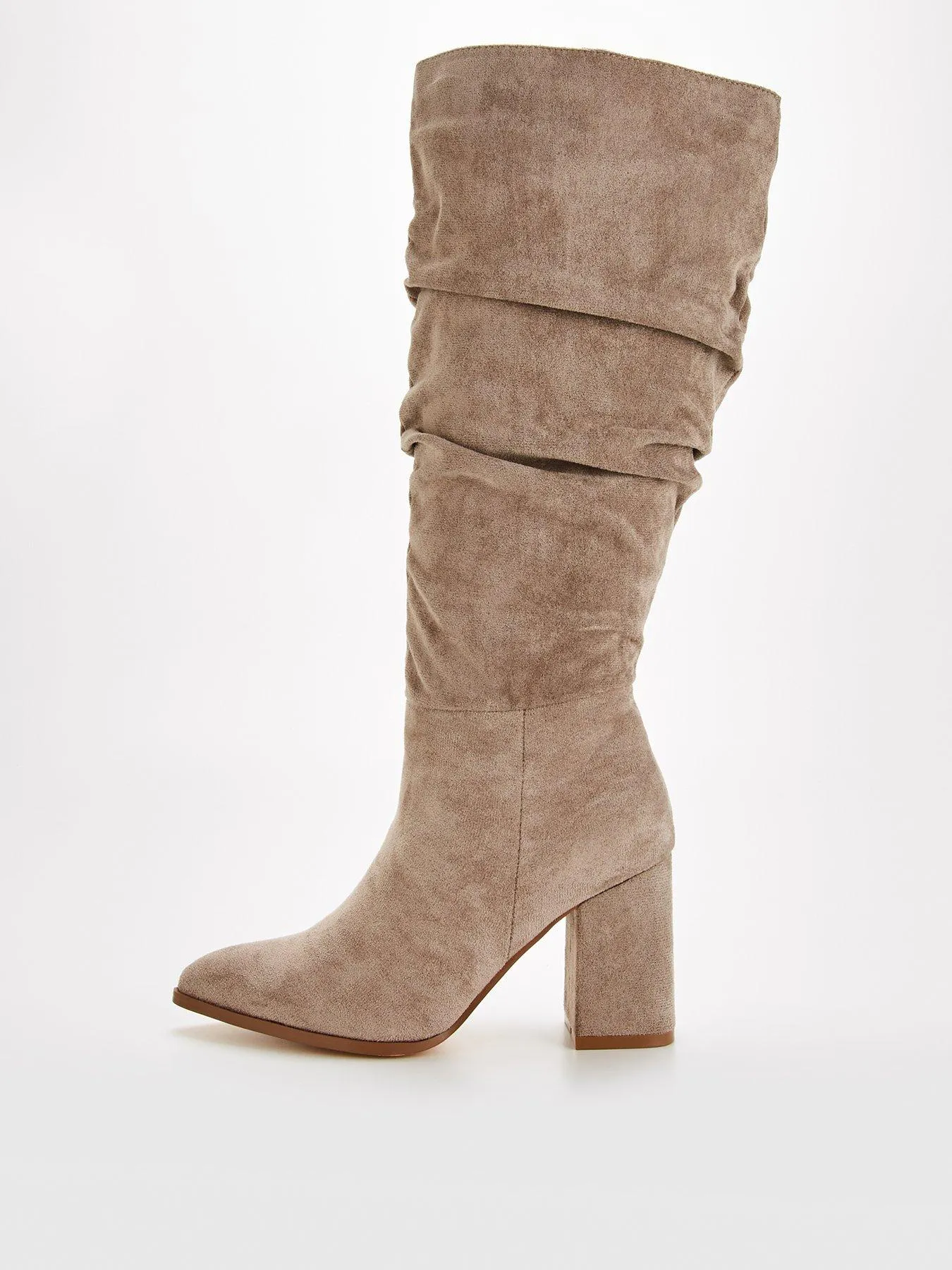 V by Very Standard Fit Knee High Slouch Boot With Wider Fitting Calf - Grey