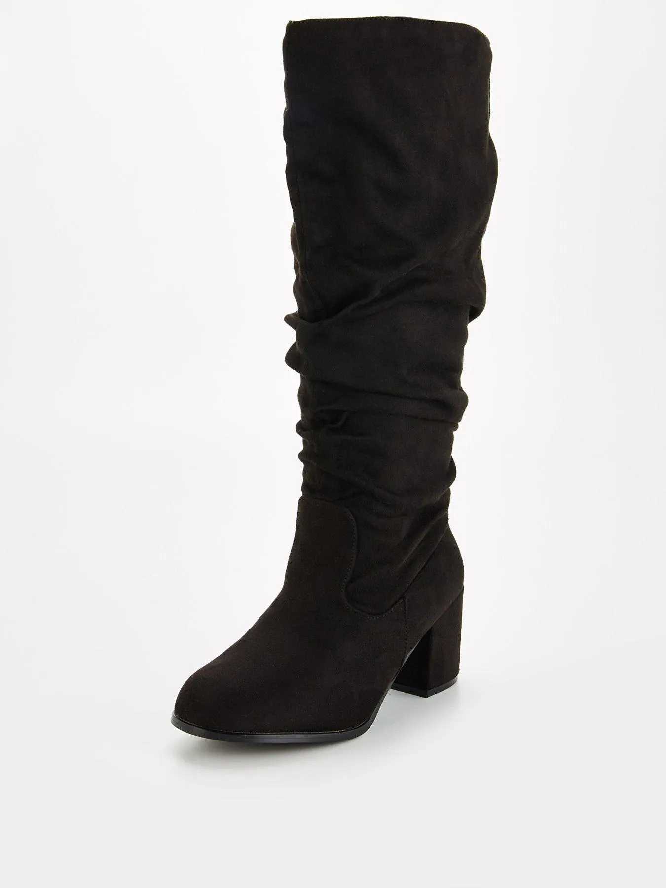 V by Very Wide Fit Knee High Slouch Boot With Wider Fitting Calf - Black