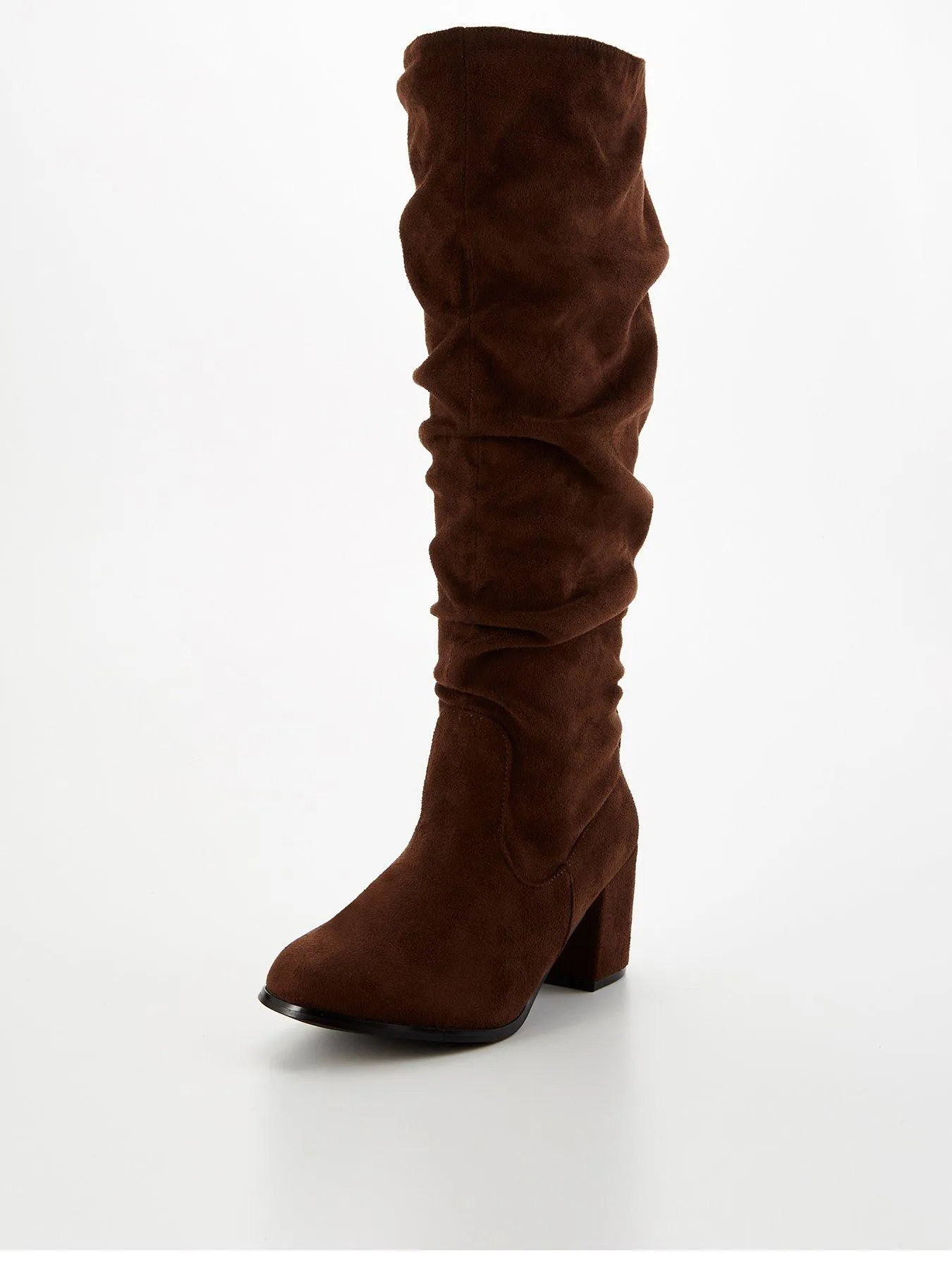 V by Very Wide Fit Knee High Slouch Boot With Wider Fitting Calf - Brown