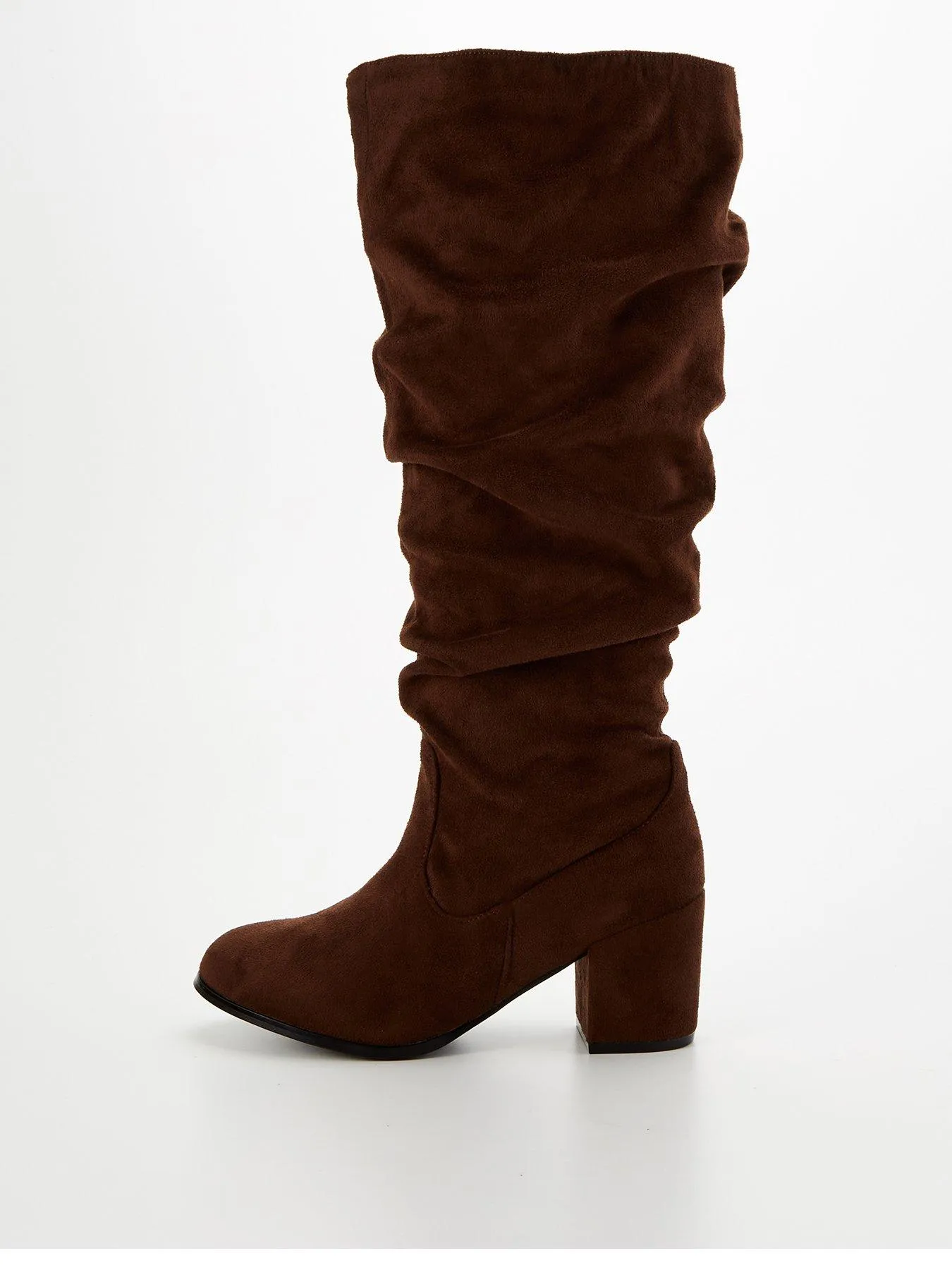 V by Very Wide Fit Knee High Slouch Boot With Wider Fitting Calf - Brown