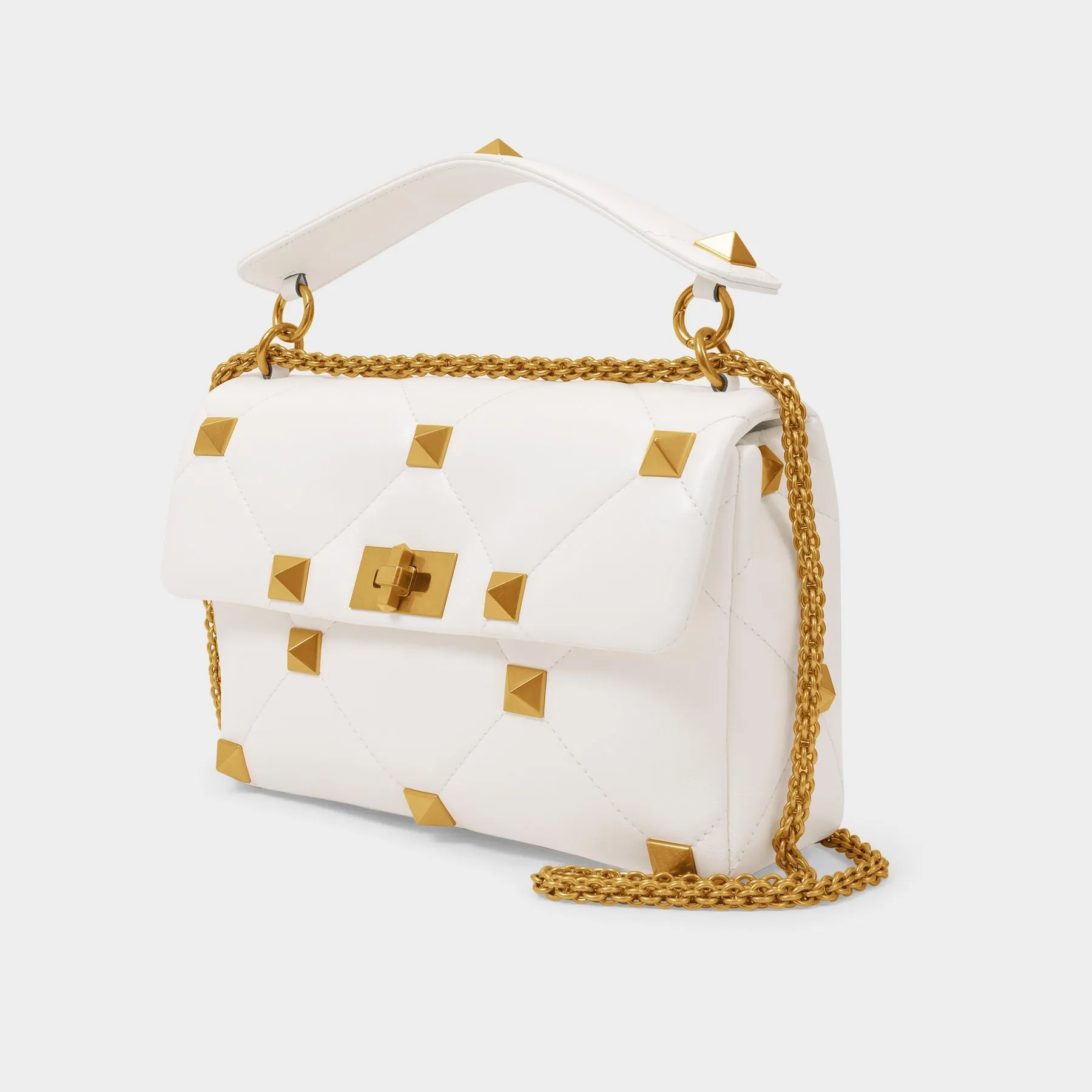 Valentino Garavani  Large Shoulder Bag in White Leather