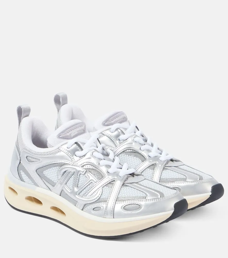 Valentino Garavani VLogo Easyjog leather-trimmed sneakers