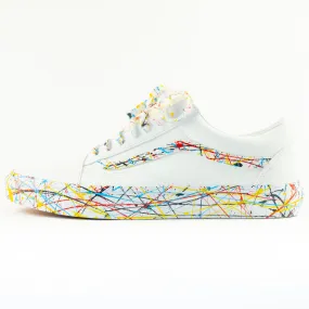 Vans Authentic Leather Low Top Custom White 'Pollock' Edition 