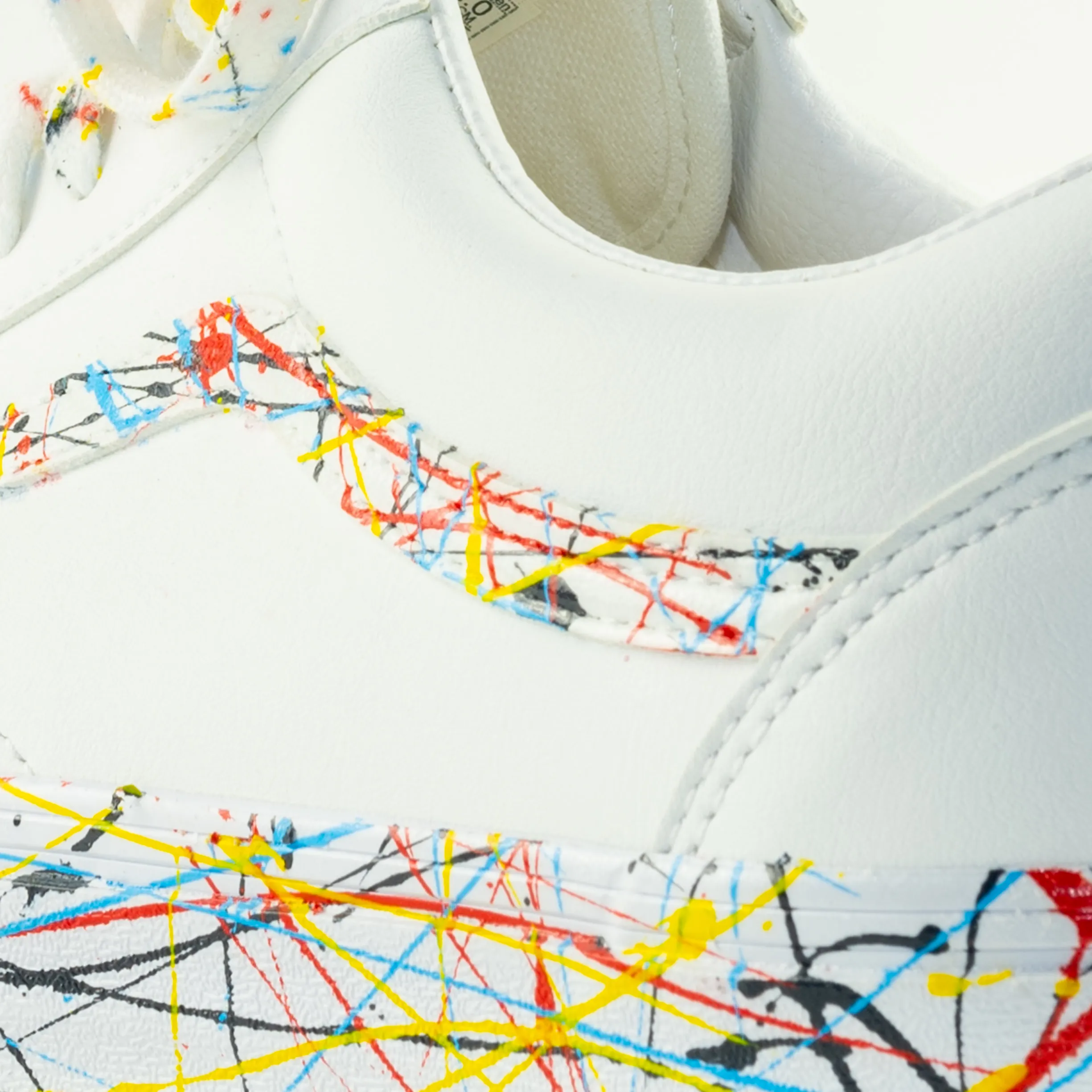 Vans Authentic Leather Low Top Custom White 'Pollock' Edition 