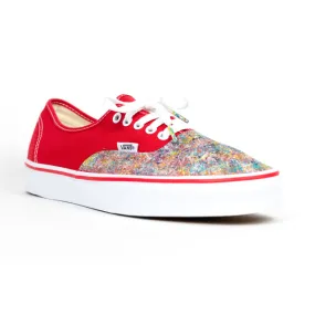 Vans Authentics Low Top Custom Red 'Monet' Edition