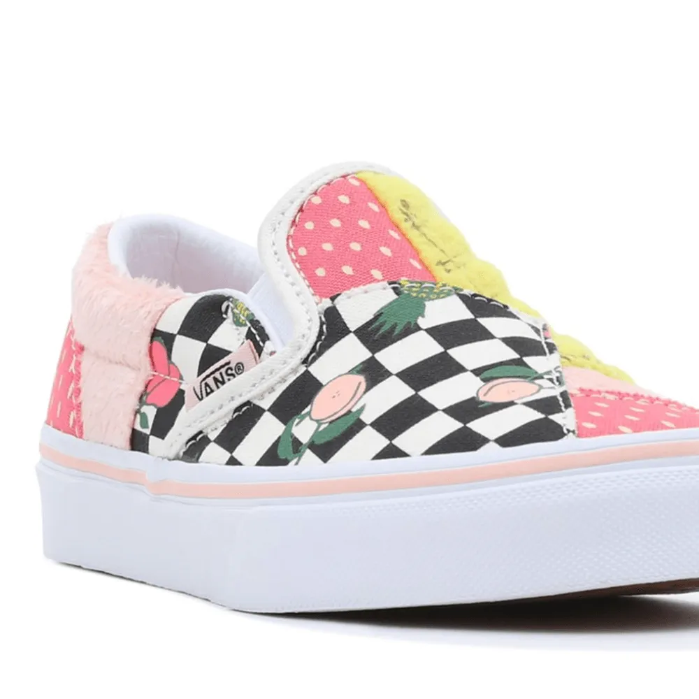 Vans Kids Check Multicolour Patchwork Classic Slip On Trainers