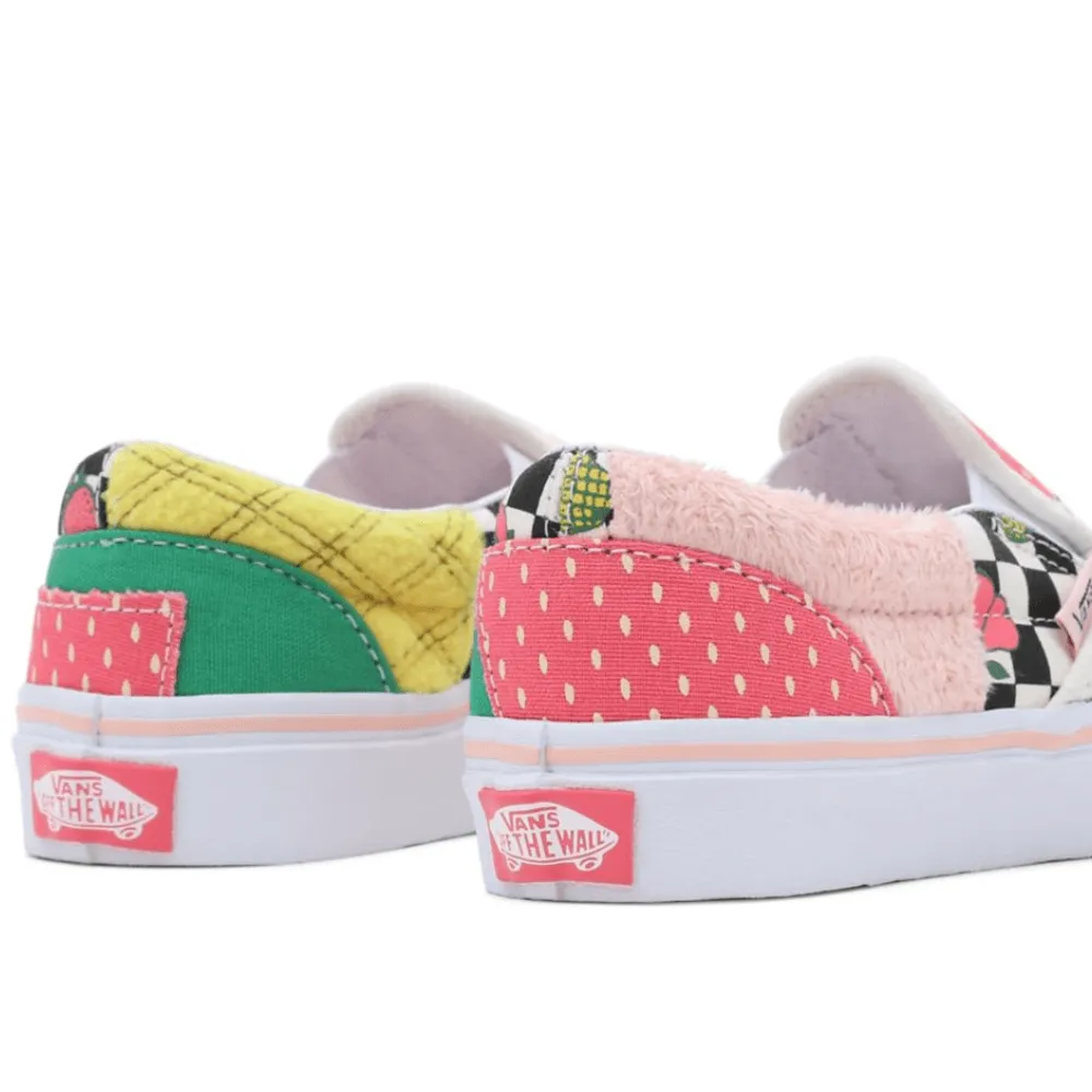 Vans Kids Check Multicolour Patchwork Classic Slip On Trainers