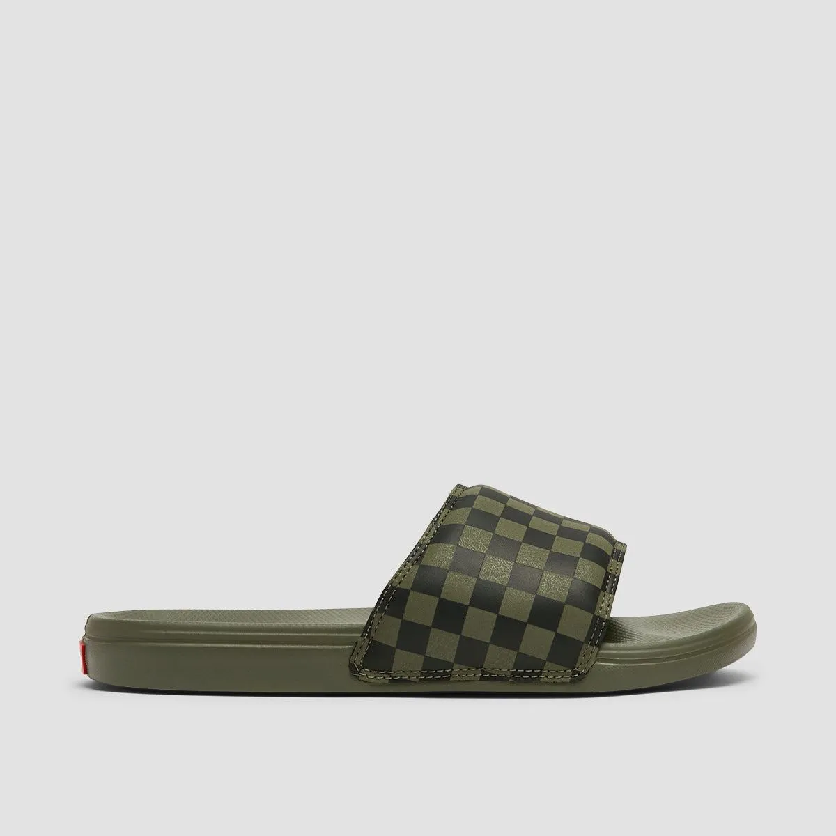 Vans La Costa Slide-On Sandals Checkerboard Dark Olive