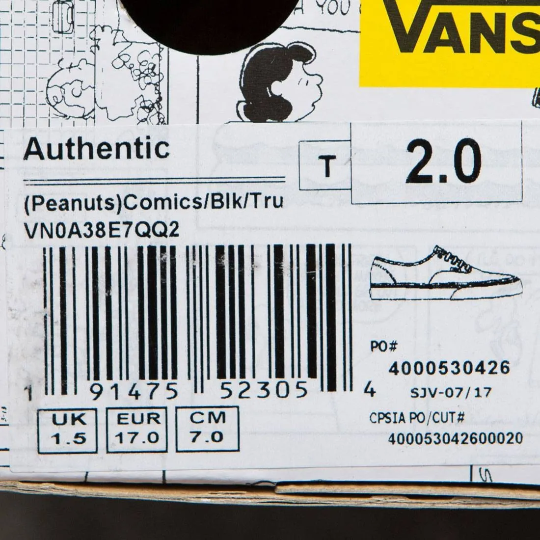 Vans x Peanuts Toddlers Authentic - Comic (black / true white)