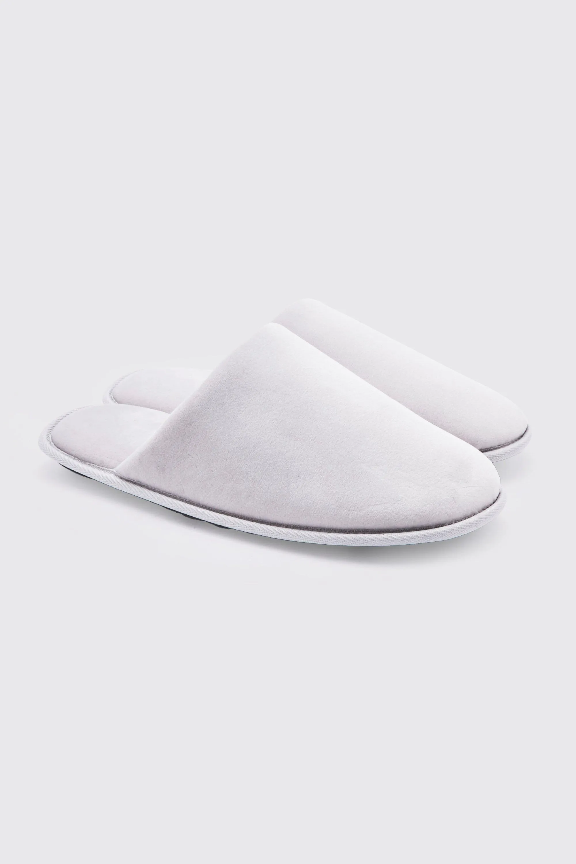 Velour Closed Toe Slipper | boohooMAN UK