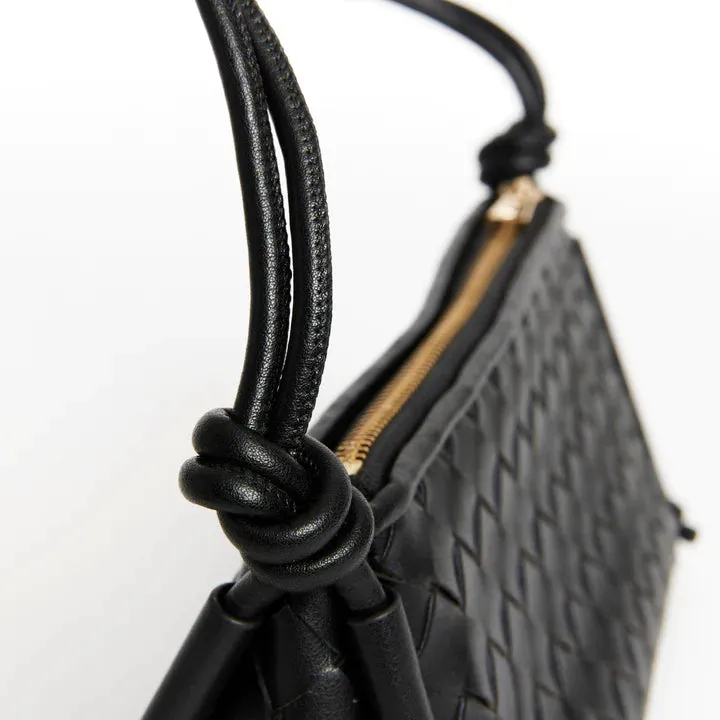 Vestirsi      VESTIRSI - DANIELLA TRIANGULAR WOVEN SHOULDER BAG (BLACK)