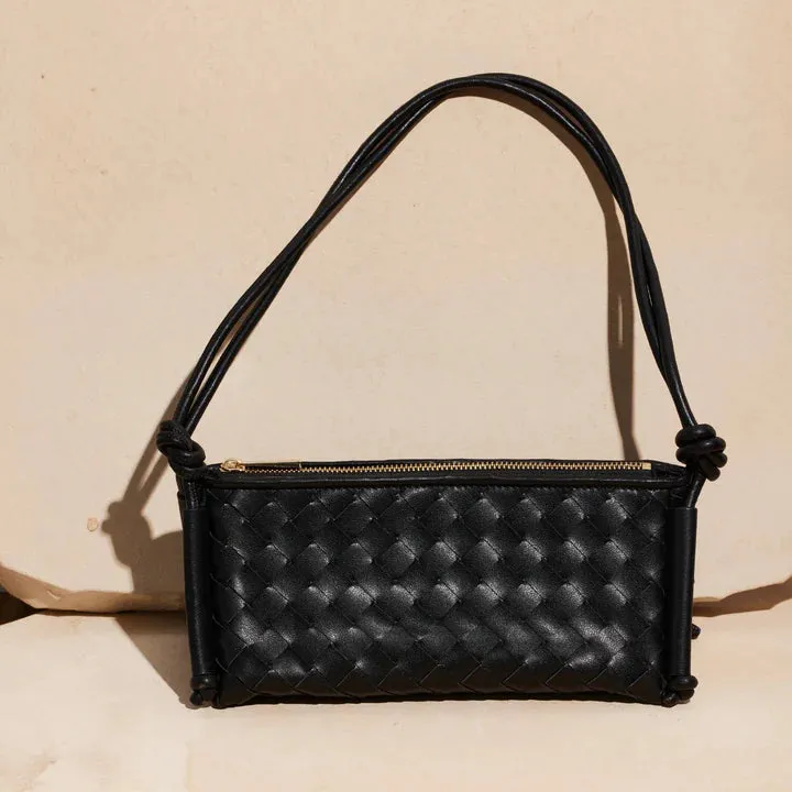 Vestirsi      VESTIRSI - DANIELLA TRIANGULAR WOVEN SHOULDER BAG (BLACK)