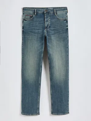 Vintage Blue Straight Fit Jeans With Stretch | Men | George at ASDA